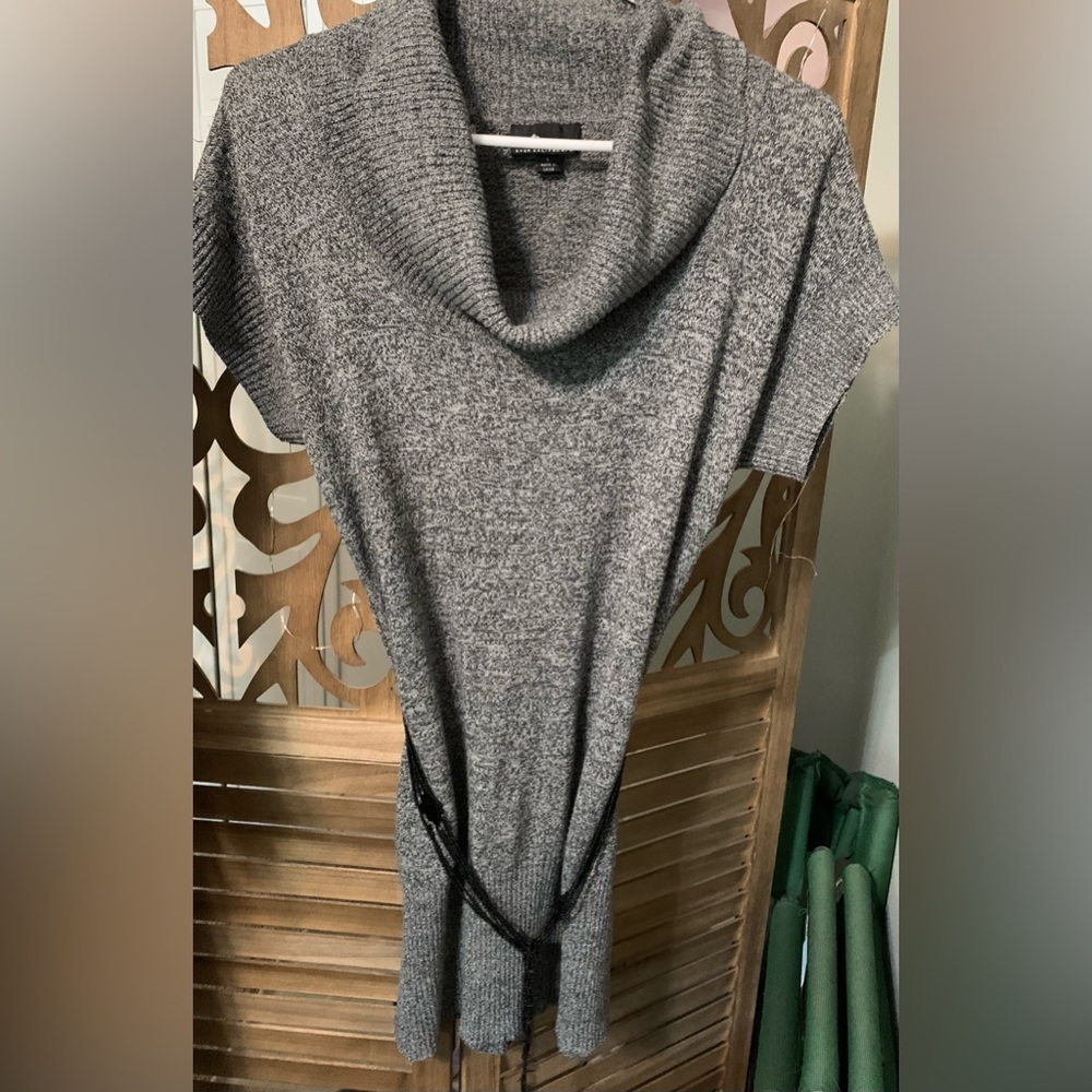 Sweater dress with oversized neck